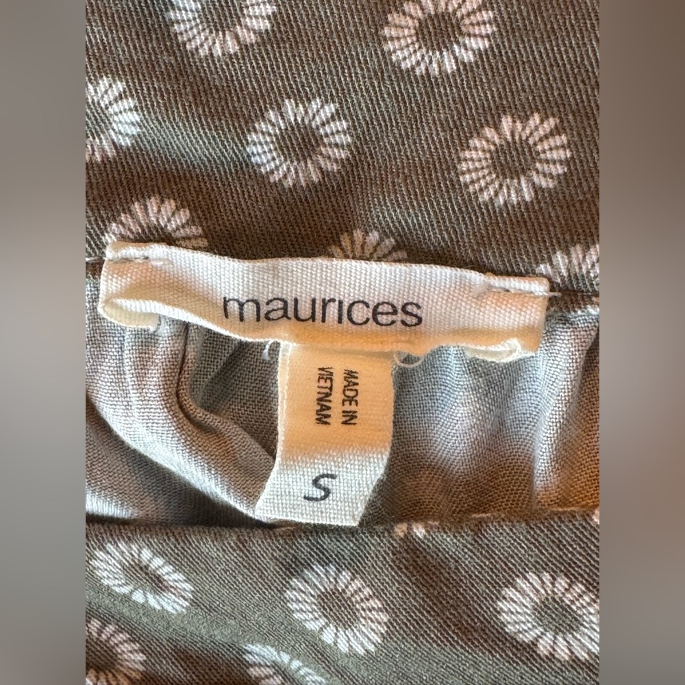 Maurices Olive Floral square neck Dress small - Picture 7 of 8